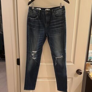 Vigoss Dark Blue Distressed Ankle Jeans